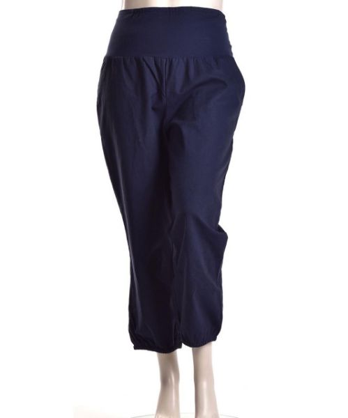 Снимка на Дамски къс панталон за бременни от ленена смес