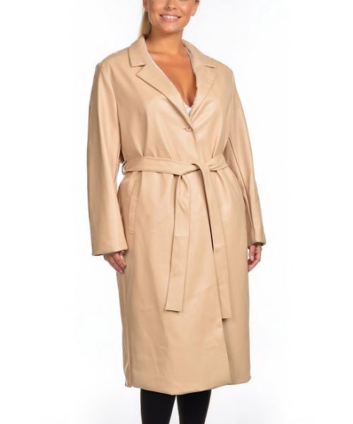 Снимка на Дамско палто от еко кожа