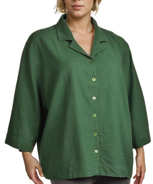 Снимка на Дамска риза от ленена смес