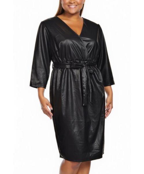 Снимка на Рокля еко кожа