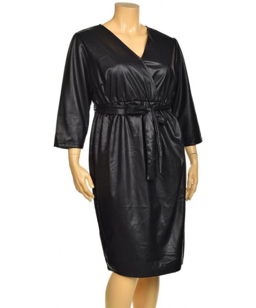 Снимка на Рокля еко кожа