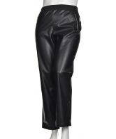 Снимка на Дамски панталон с кожена предница